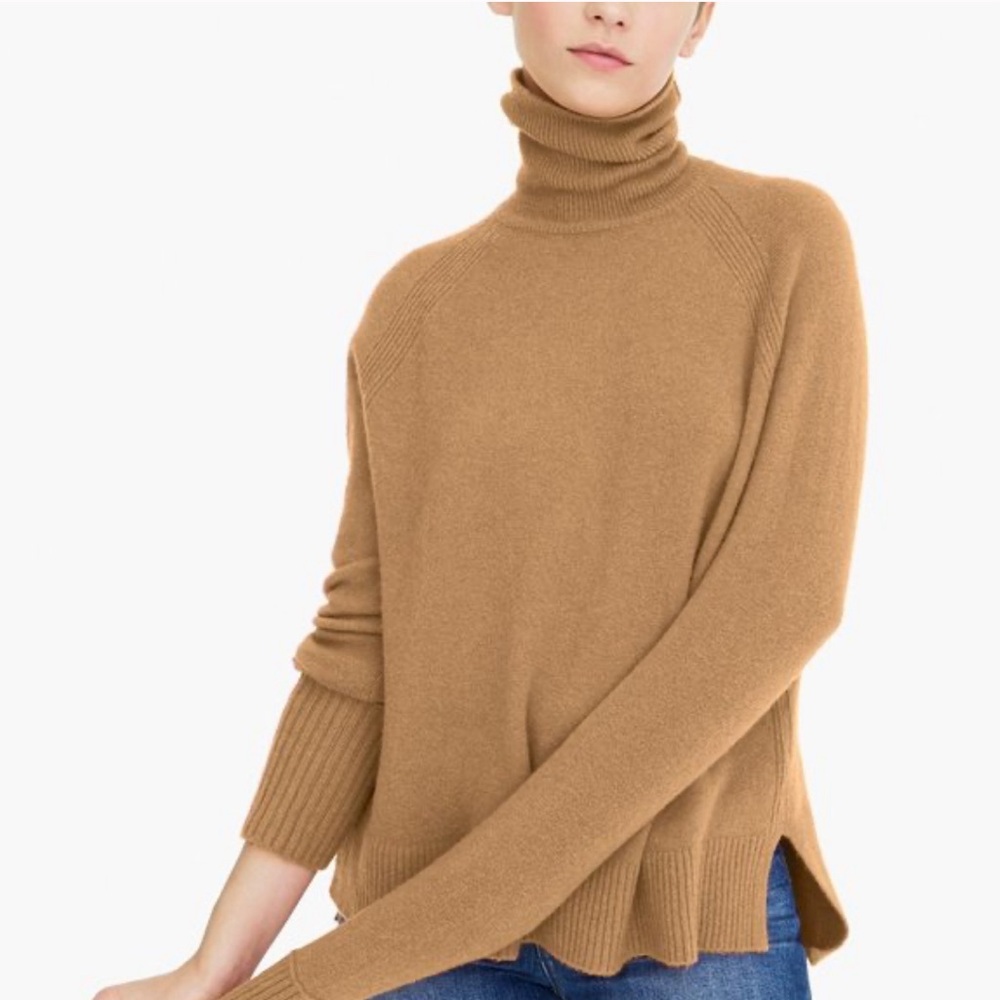 JCREW Super-soft Turtleneck Caramel Sweater